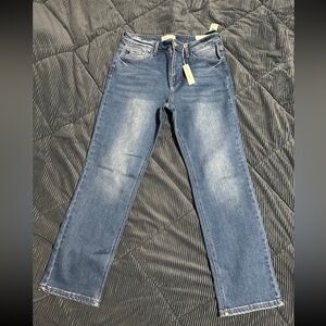 KanCan High-Rise Slim Straight Blue Jeans